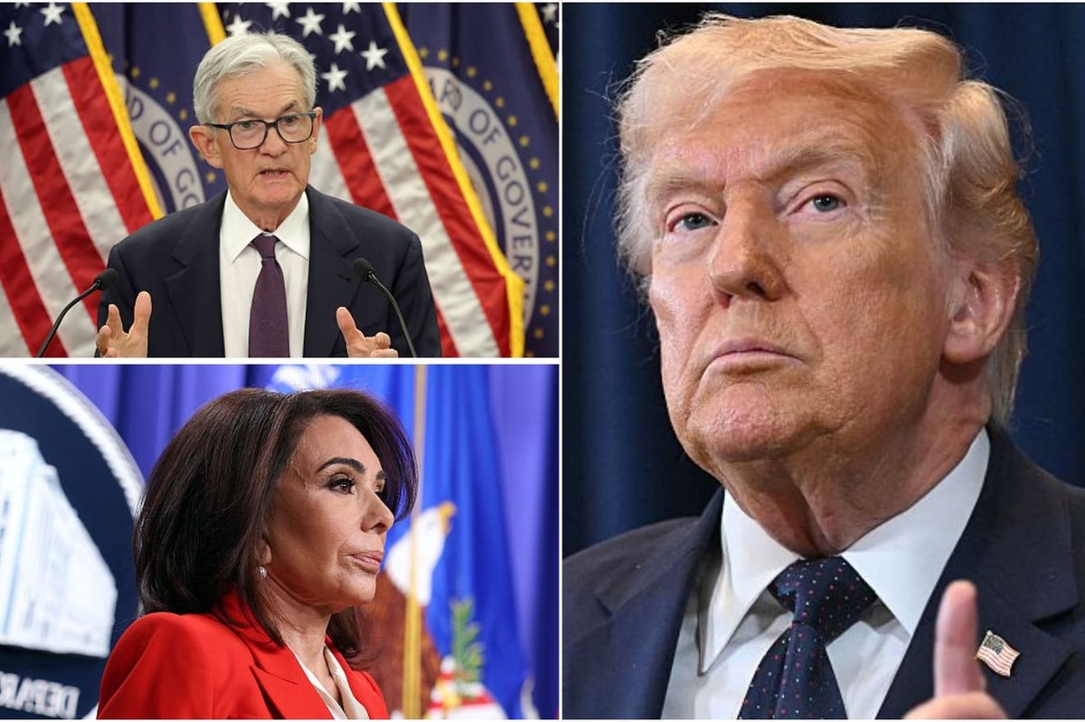 Donald Trump, Jerome Powell and Jeanine Pirro