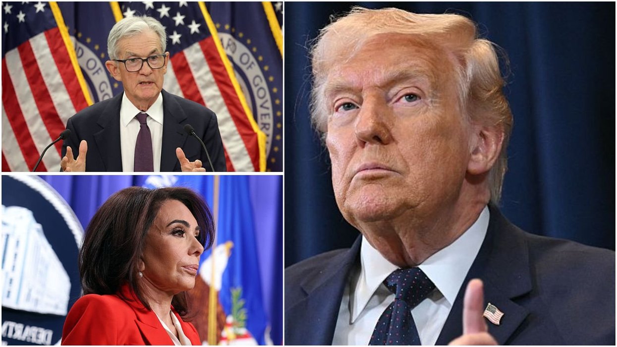 Donald Trump, Jerome Powell and Jeanine Pirro