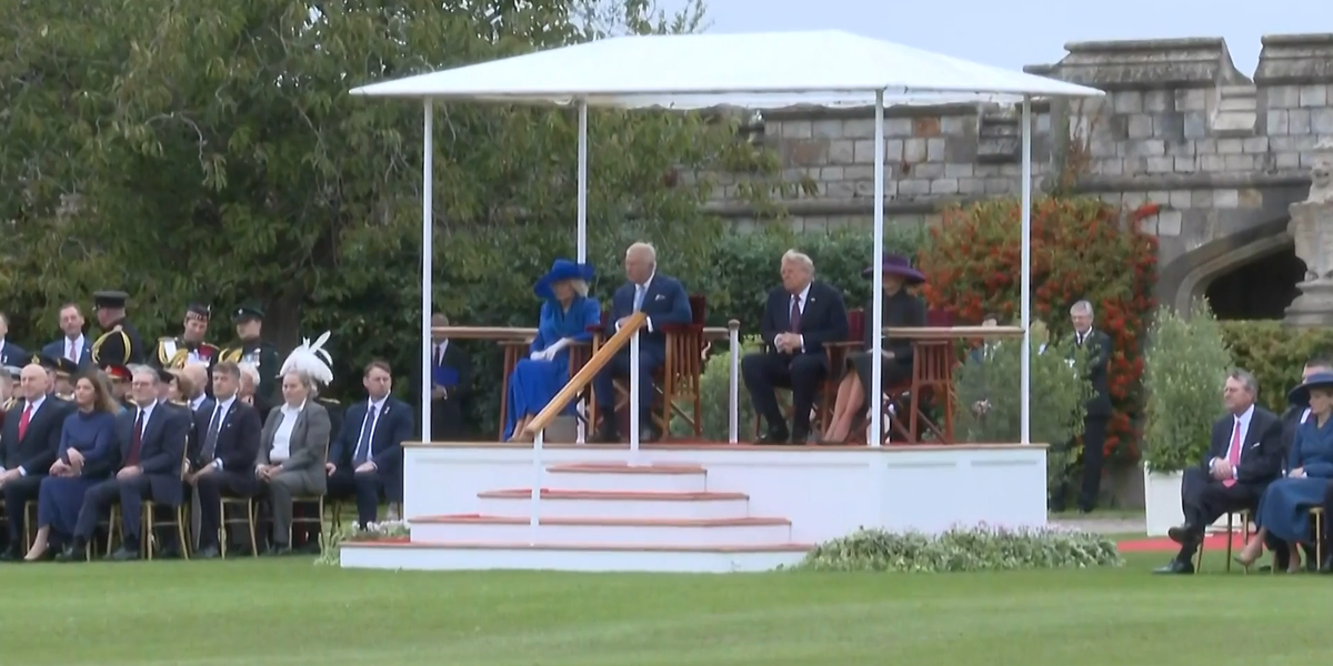 NextImg:WATCH: Donald Trump joins the King and Queen for a beating retreat ceremony