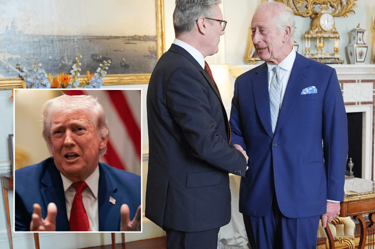 Donald Trump, King Charles and Keir Starmer