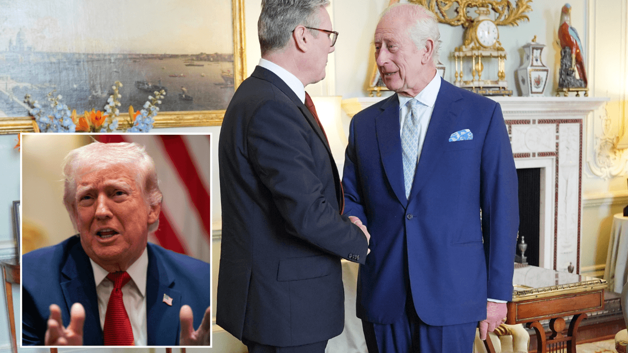 Donald Trump, King Charles and Keir Starmer