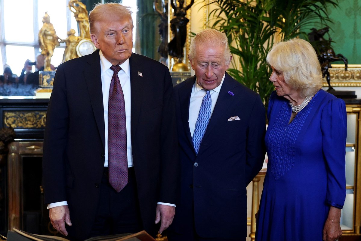 Donald Trump, King Charles and Queen Camilla