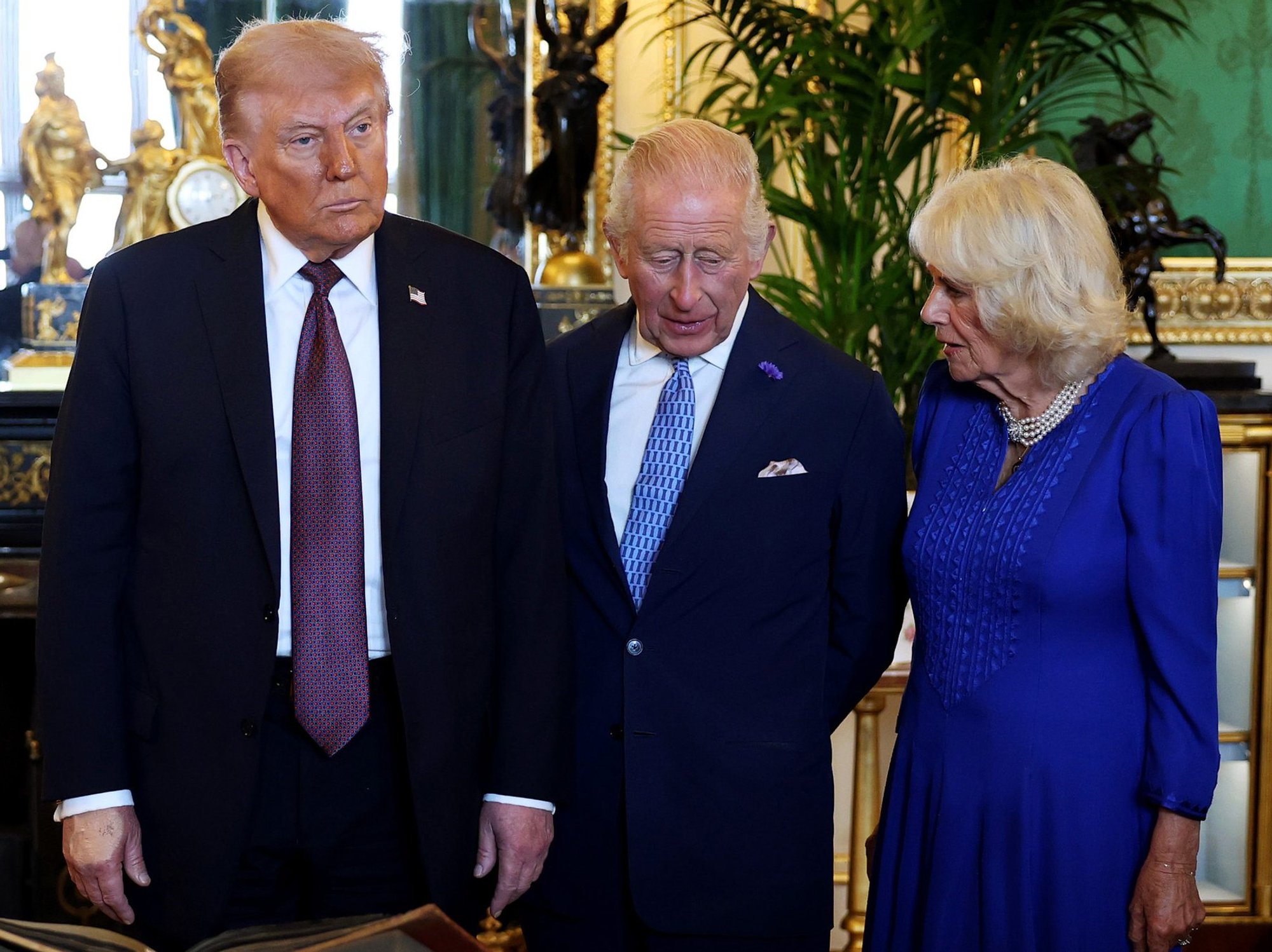 Donald Trump, King Charles and Queen Camilla