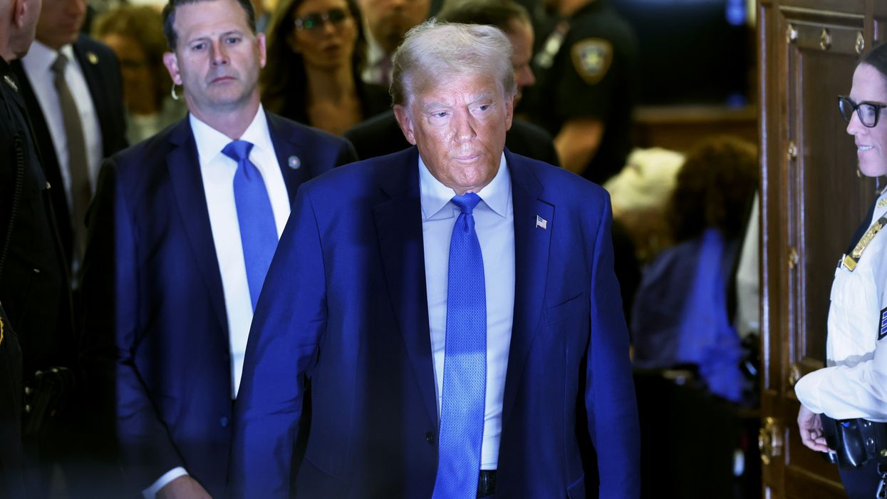 Donald Trump leaving court