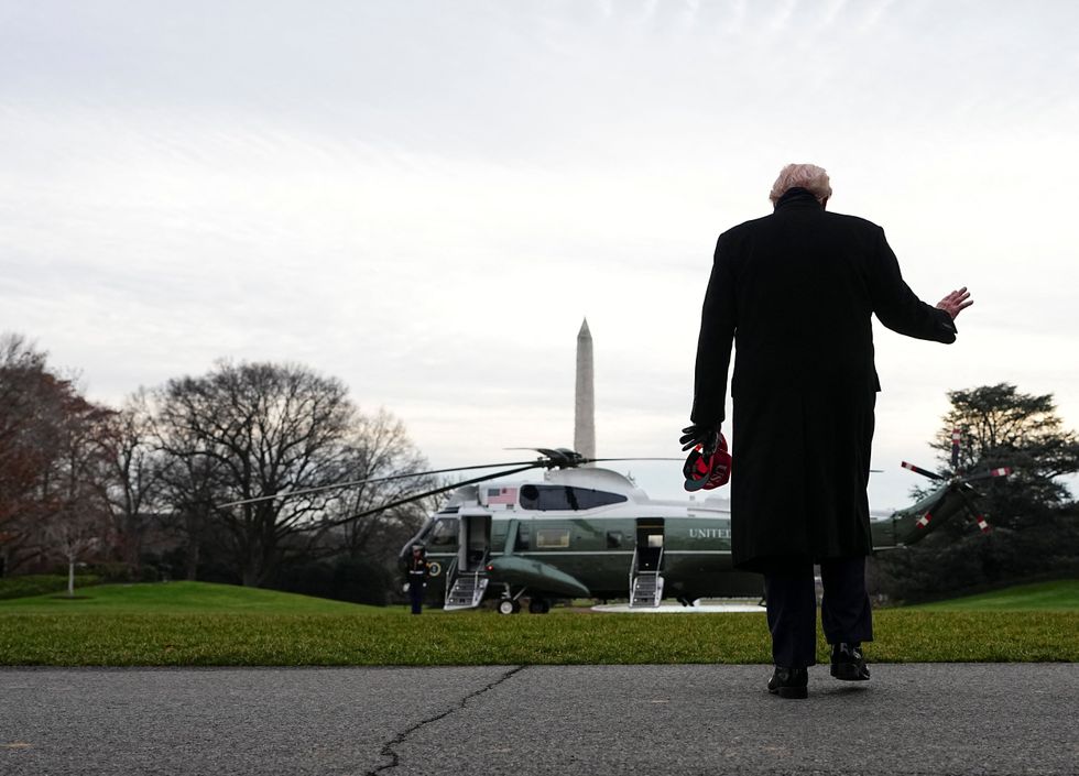 Donald Trump leaving the White House