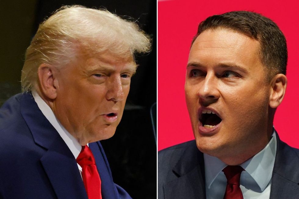 Donald Trump (left) and Wes Streeting (right)