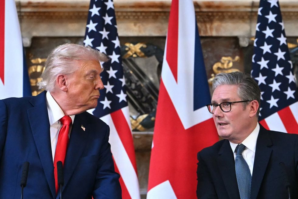 Donald Trump (left), Keir Starmer (right)