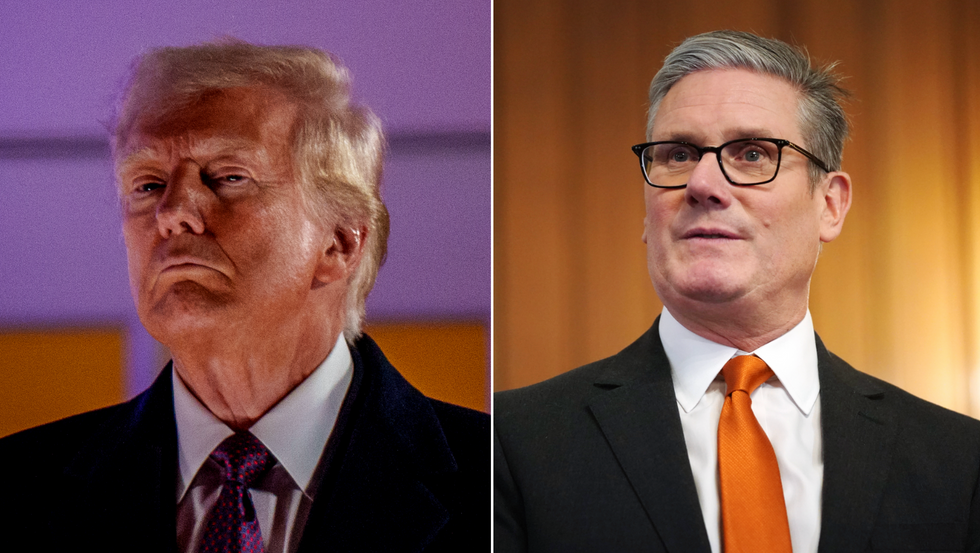 Donald Trump (left), Keir Starmer (right)