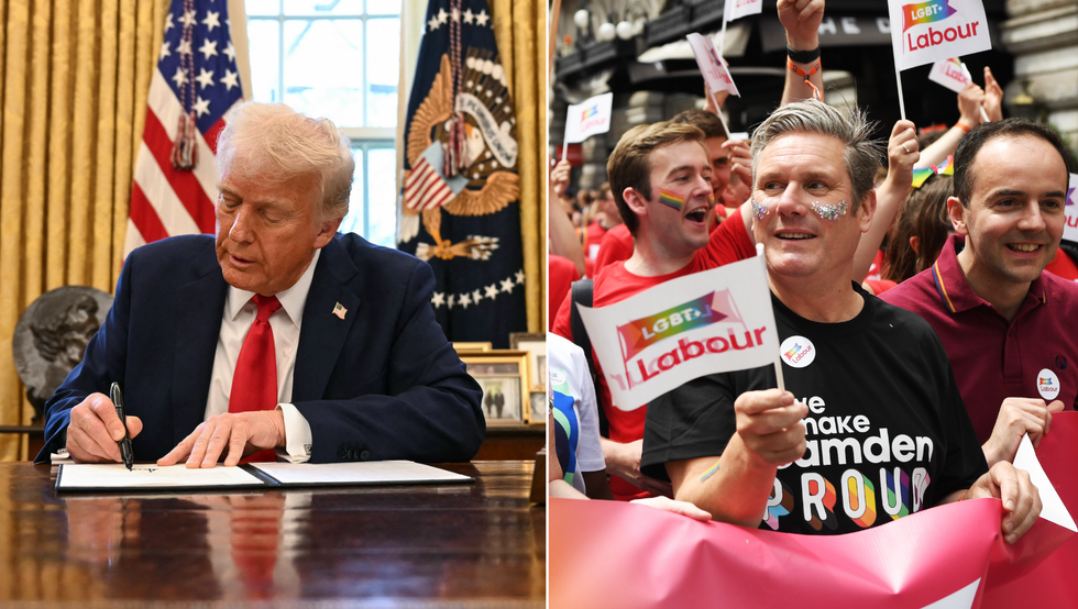 Donald Trump (left), Keir Starmer (right)