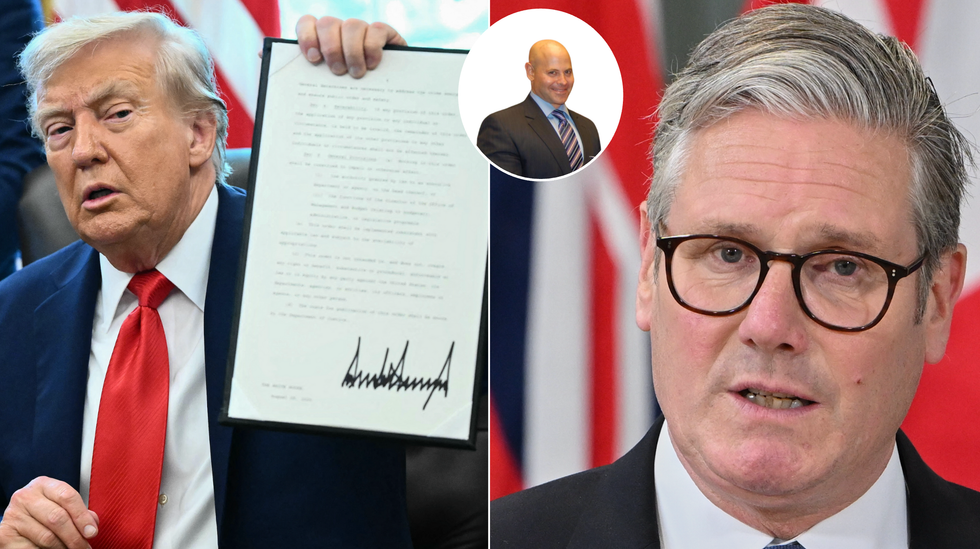 Donald Trump (left, Keir Starmer (right)