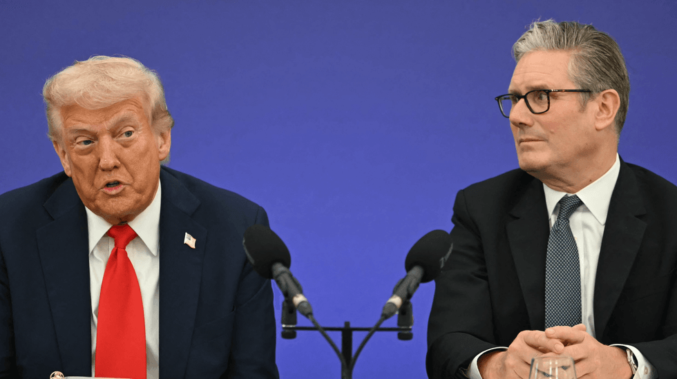 Donald Trump (left), Keir Starmer (right)