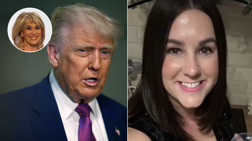 Donald Trump (left), Lucy Connolly (right)