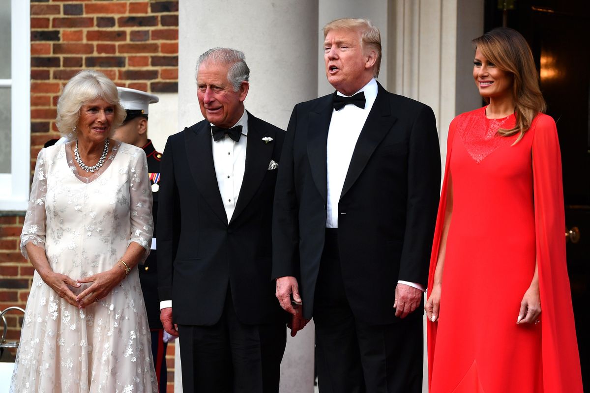 Donald Trump, Melania Trump, then Prince Charles, Camilla