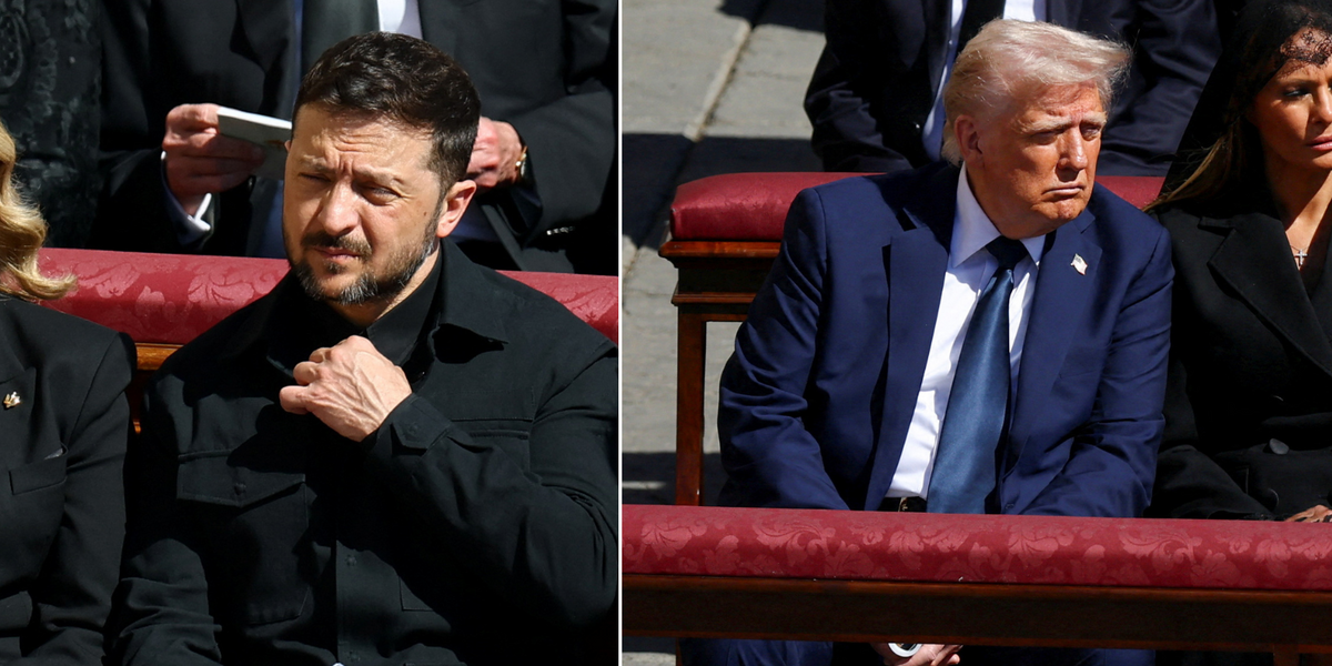 NextImg:Donald Trump met Volodymyr Zelensky ahead of Pope Francis's funeral as talks to continue in Rome later today