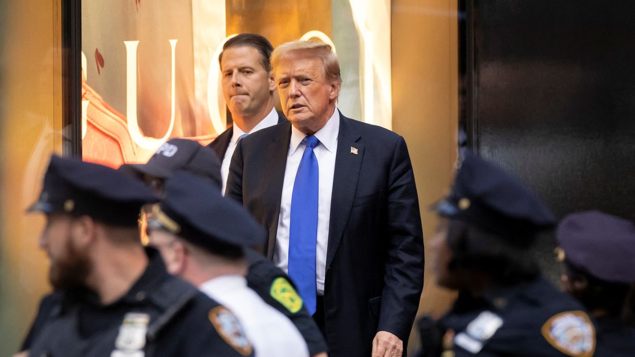 Donald Trump outside Trump Tower, in New York City