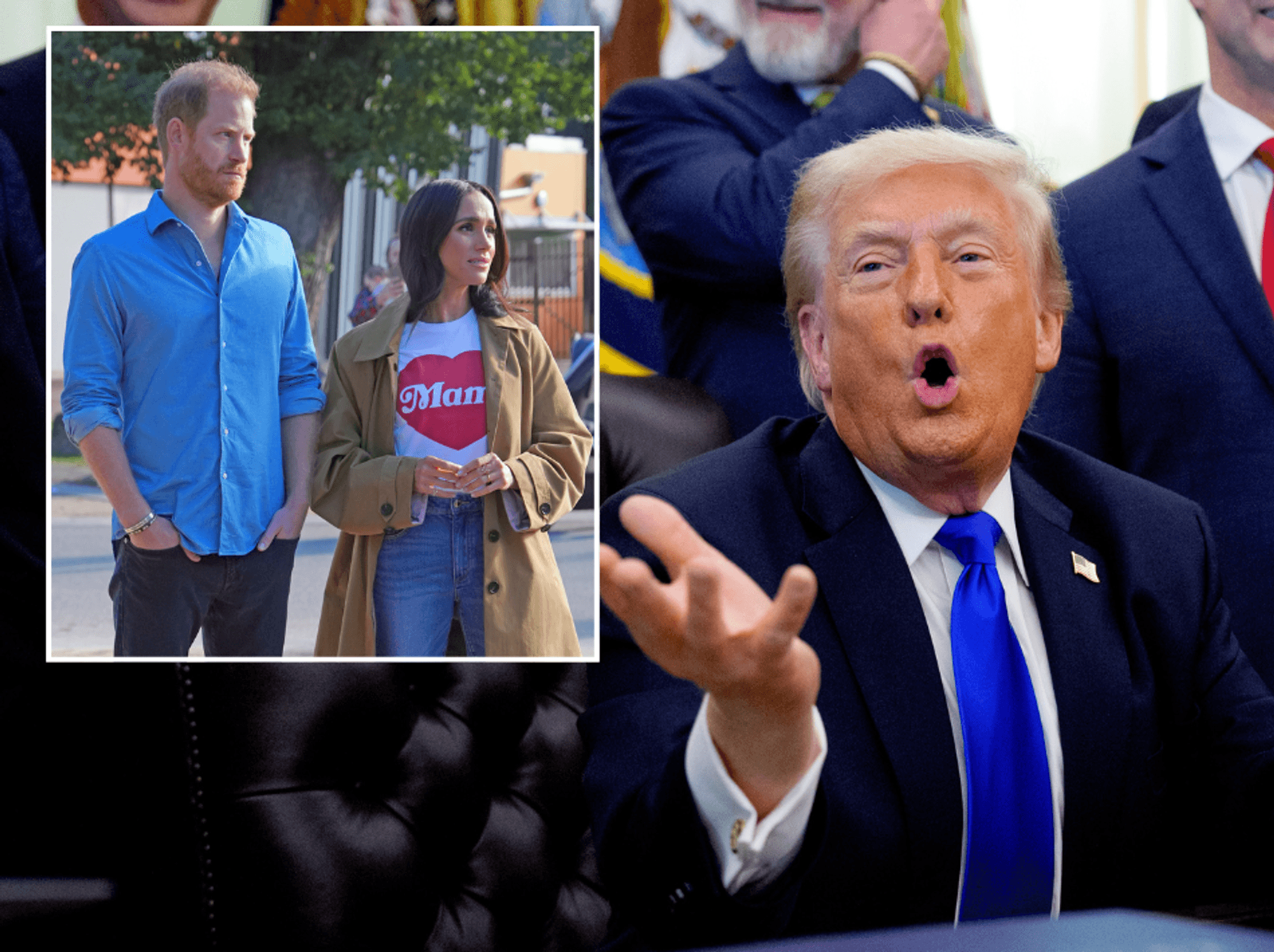 Donald Trump, Prince Harry and Meghan Markle