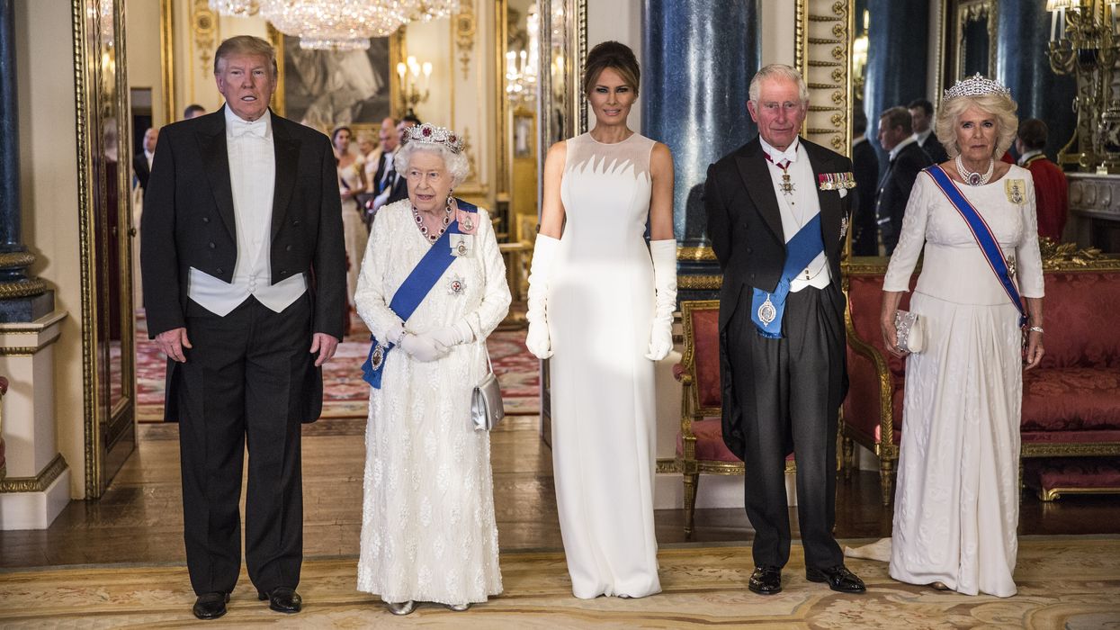 Donald Trump, Queen Elizabeth, Melania Trump, King Charles, Camilla