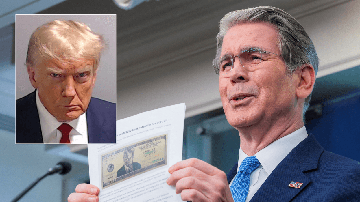 Donald Trump's Fulton County jail mugshot and Treasury Secretary Scott Bessent
