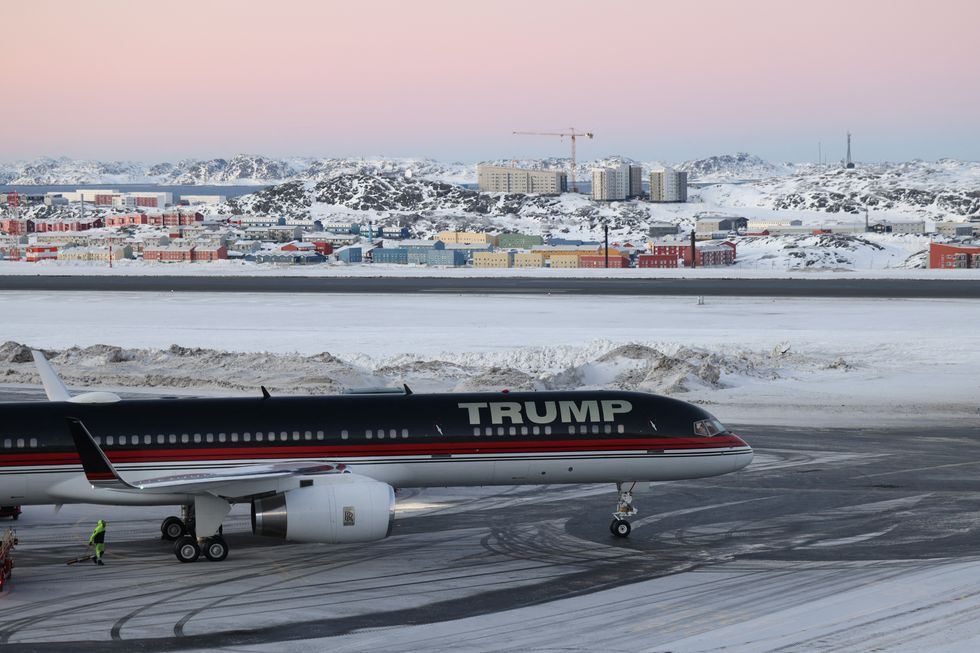 Donald Trump's plane arriving in Greenland Donald Trump's plane arriving in Greenland