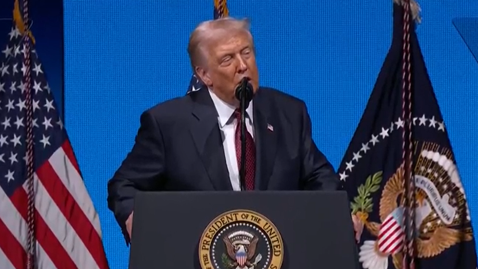Donald Trump speaking at the American Business Forum