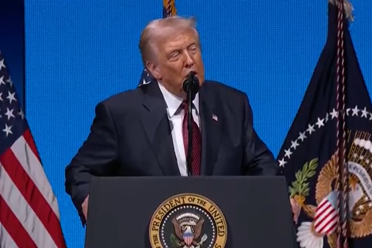 Donald Trump speaking at the American Business Forum
