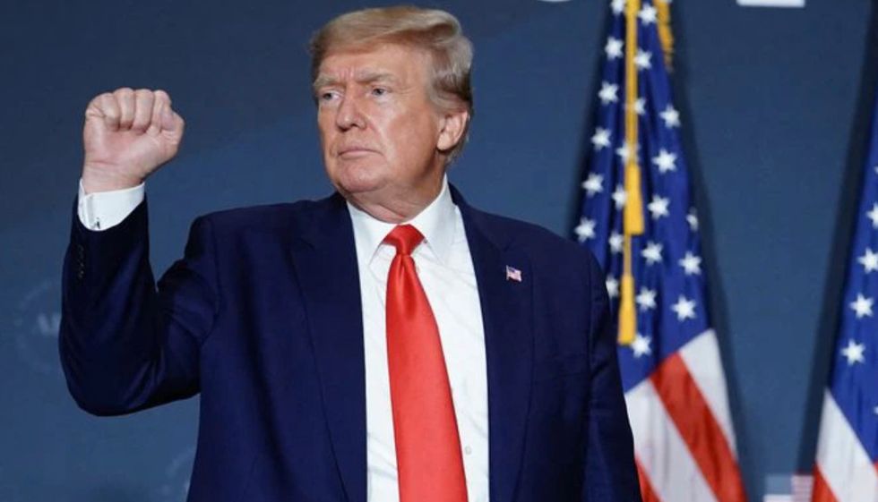 Donald Trump speaking in Washington