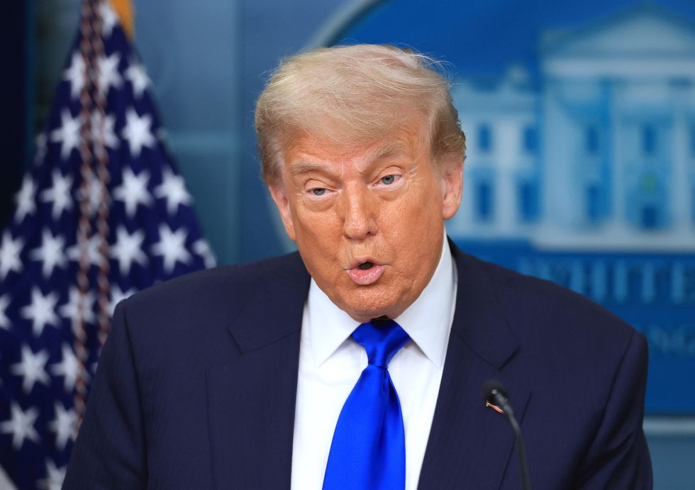 Donald Trump speaks on recent Supreme Court rulings in the briefing room at the White House on June 27, 2025