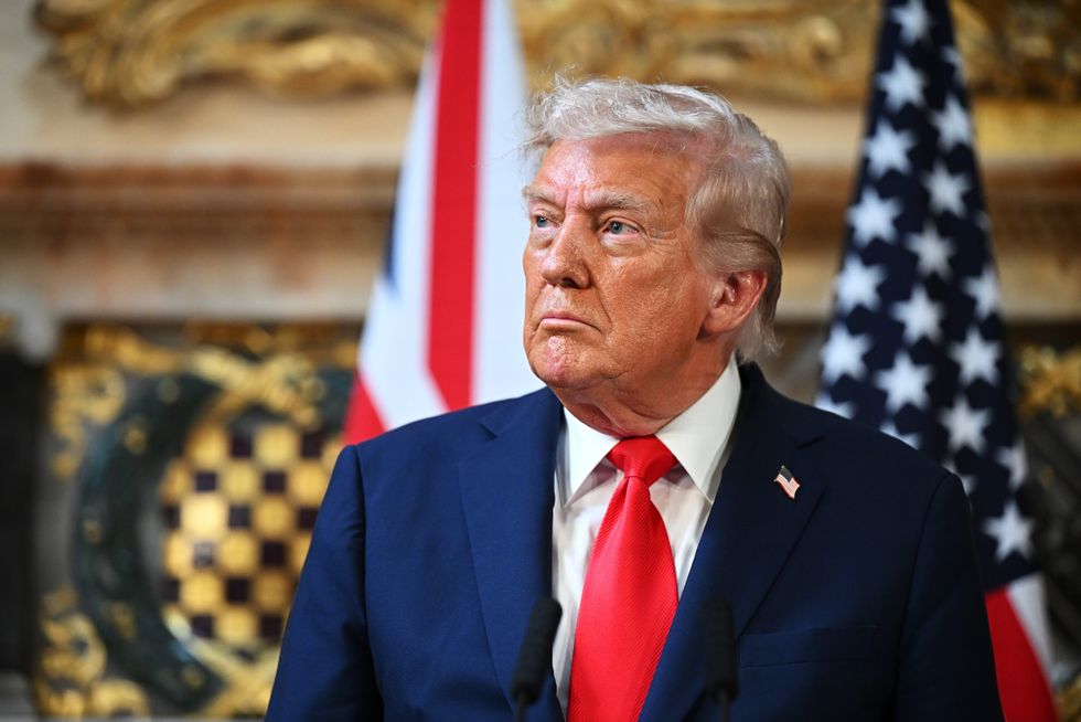 Donald Trump speaks to reporters at Chequers
