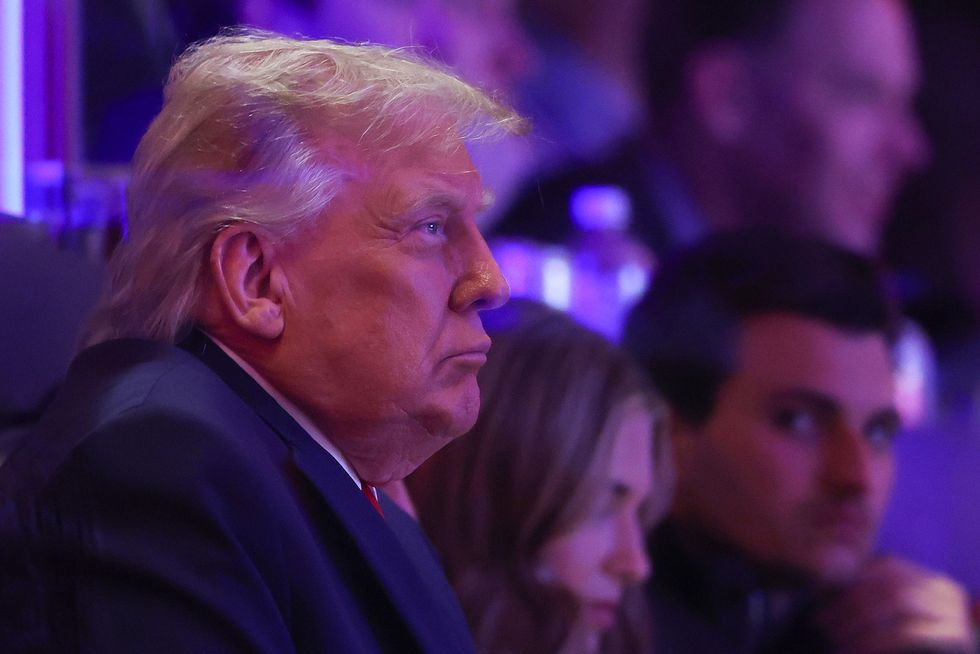 Donald Trump watching New York Knicks