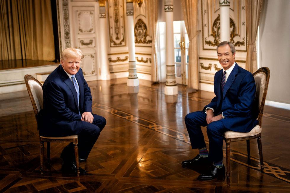 Donald Trump with GB News presenter Nigel Farage