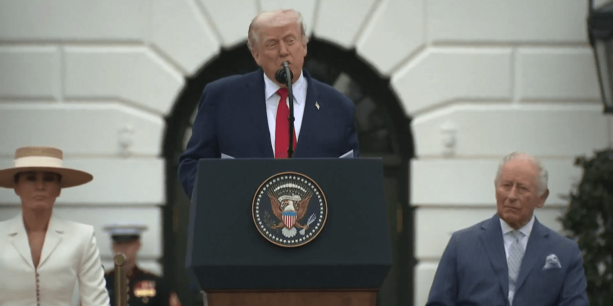 Donald Trump’s gushing address to the royals as King Charles arrives for state visit Donald Trump’s gushing address to the royals as King Charles arrives for state visit