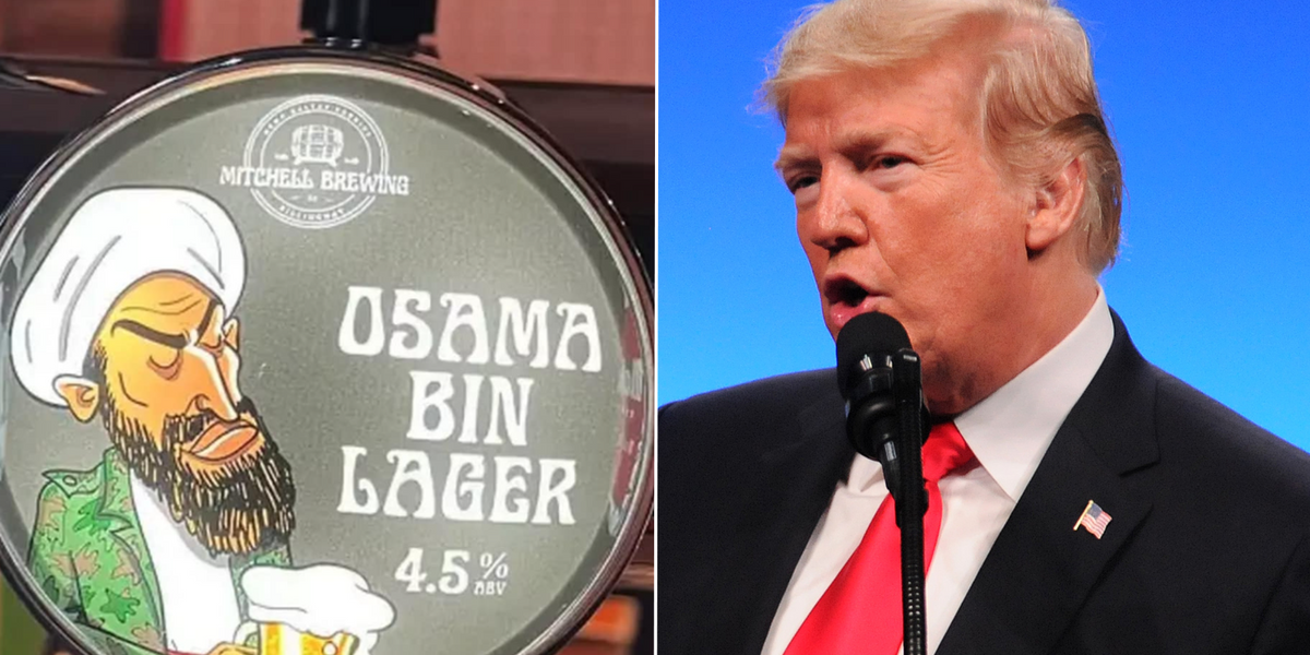 NextImg:Pub that created 'Osama Bin Lager' has new controversial beer mocking 'orange' Trump