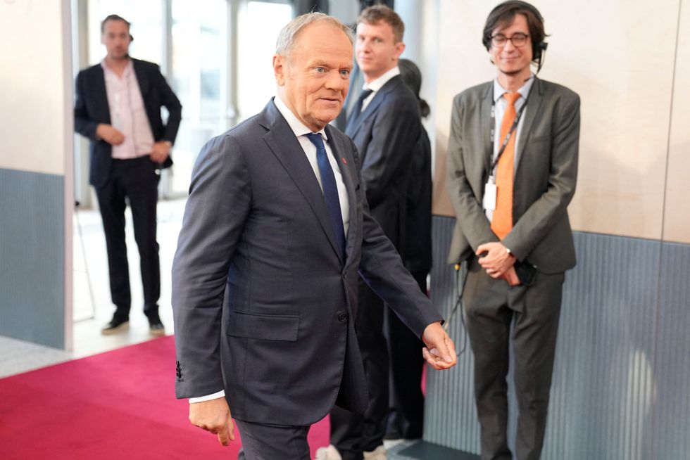 Donald Tusk arriving at the EU summit in Copenhagen