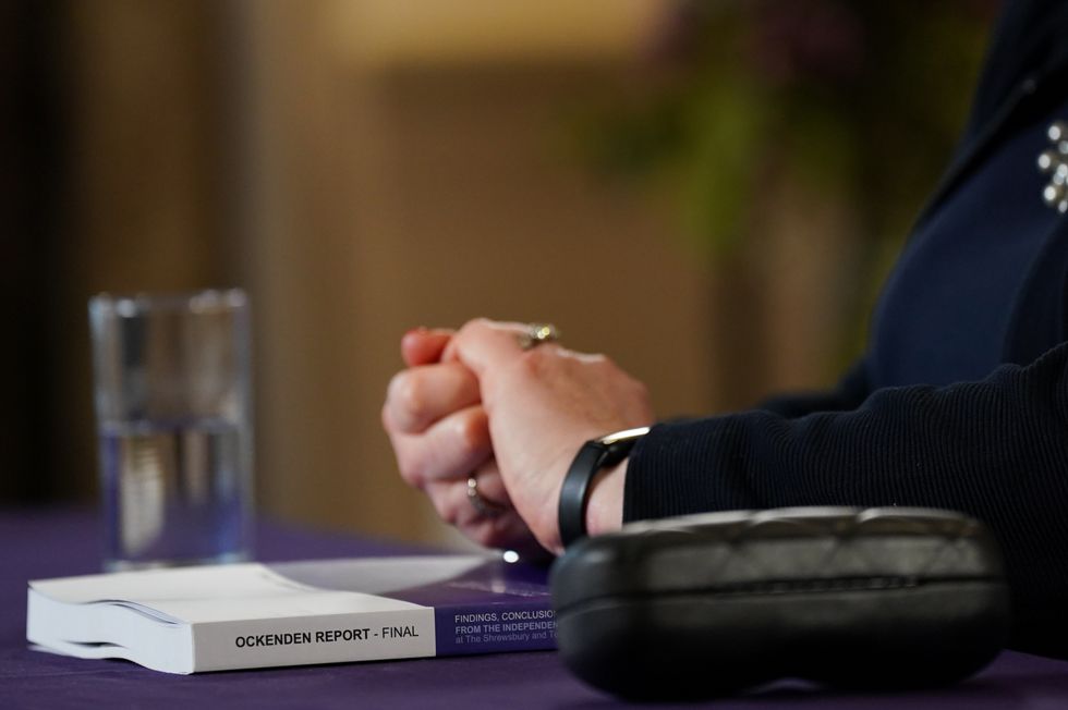 Donna Ockenden, chair of the Independent Review into Maternity Services at the Shrewsbury and Telford Hospital NHS Trust, presents the final report at The Mercure Shrewsbury Albrighton Hotel, Shropshire. The Ockenden report has looked at 1,862 cases within the maternity unit at Shrewsbury and Telford NHS Trust, with most of the incidents taking place between 2000 and 2019. Picture date: Wednesday March 30, 2022.