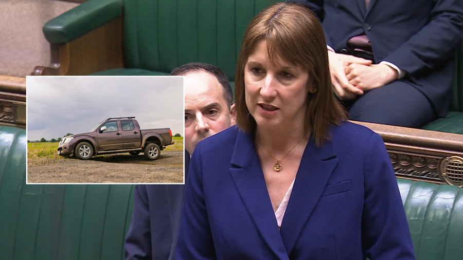 Double cab pick-up truck and Rachel Reeves