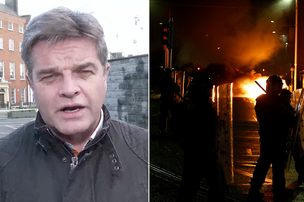 Dougie Beattie reporting on riots Dublin