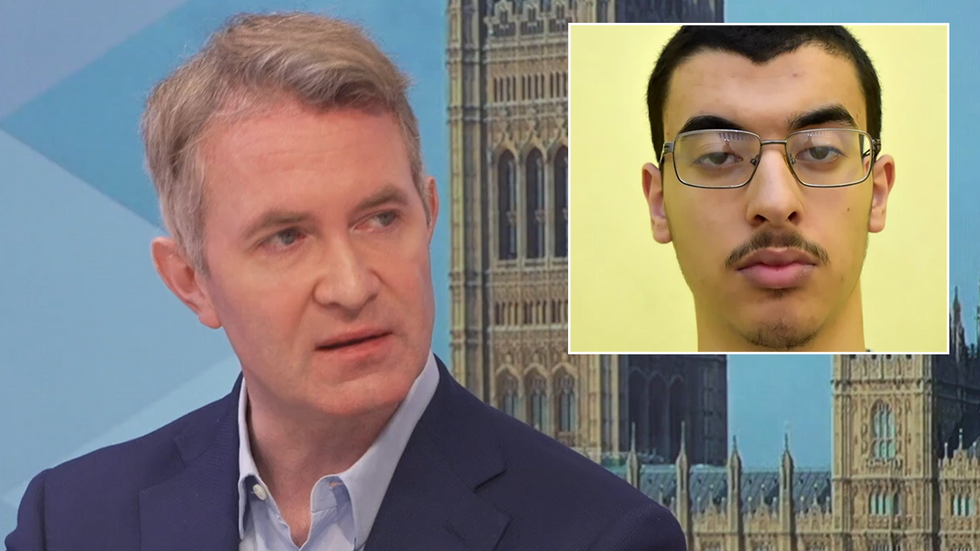 Douglas Murray with an inset of Hashem Abedi