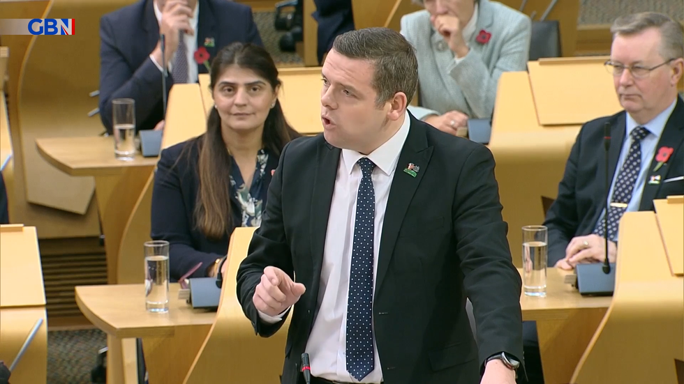 Douglas Ross appears in Scottish Parliament
