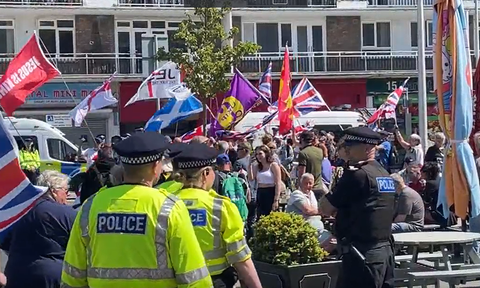 Dover anti-immigration protest