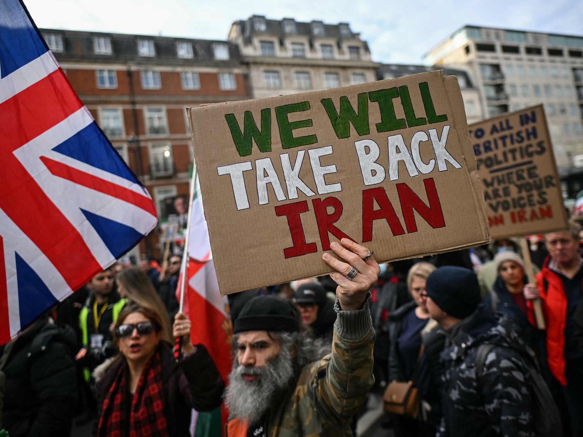 Downing Street Iran protest
