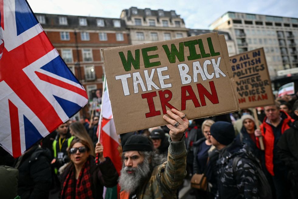 Downing Street Iran protest
