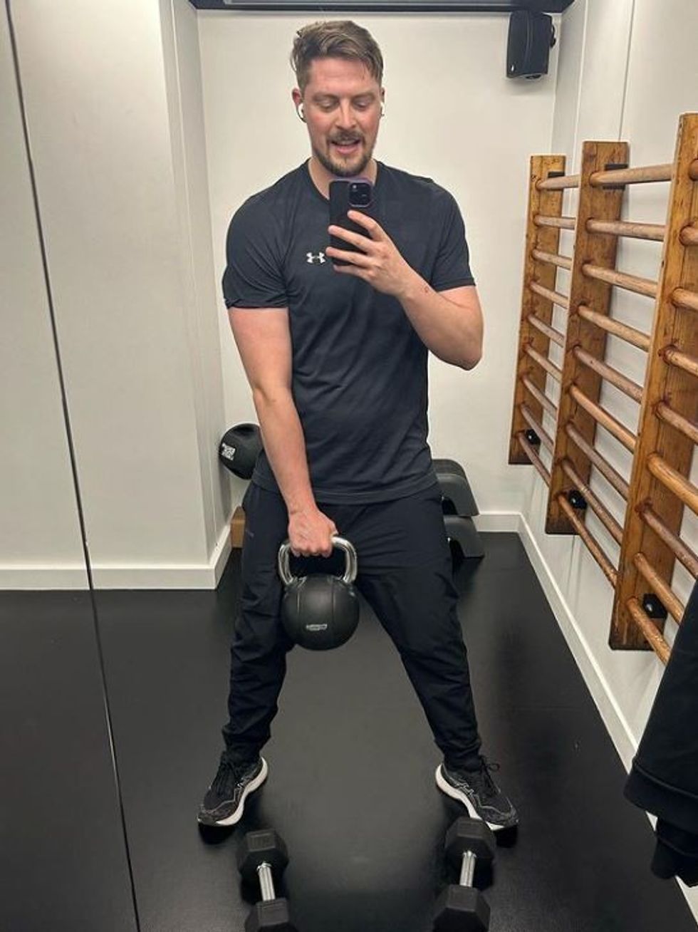 Dr Alex George in the gym