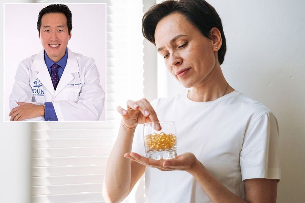 Dr Anthony Youn / Woman holding supplements