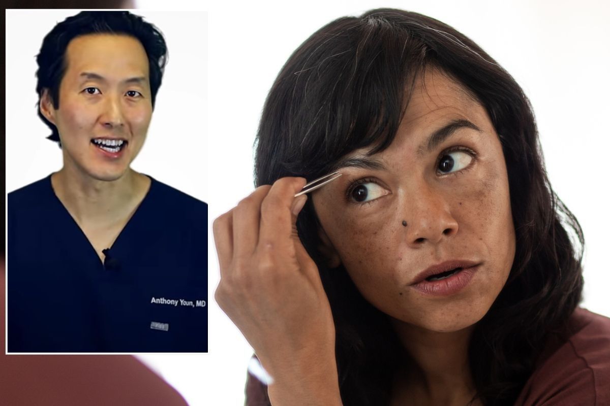 Dr Anthony Youn / Woman tweezing eyebrows 
