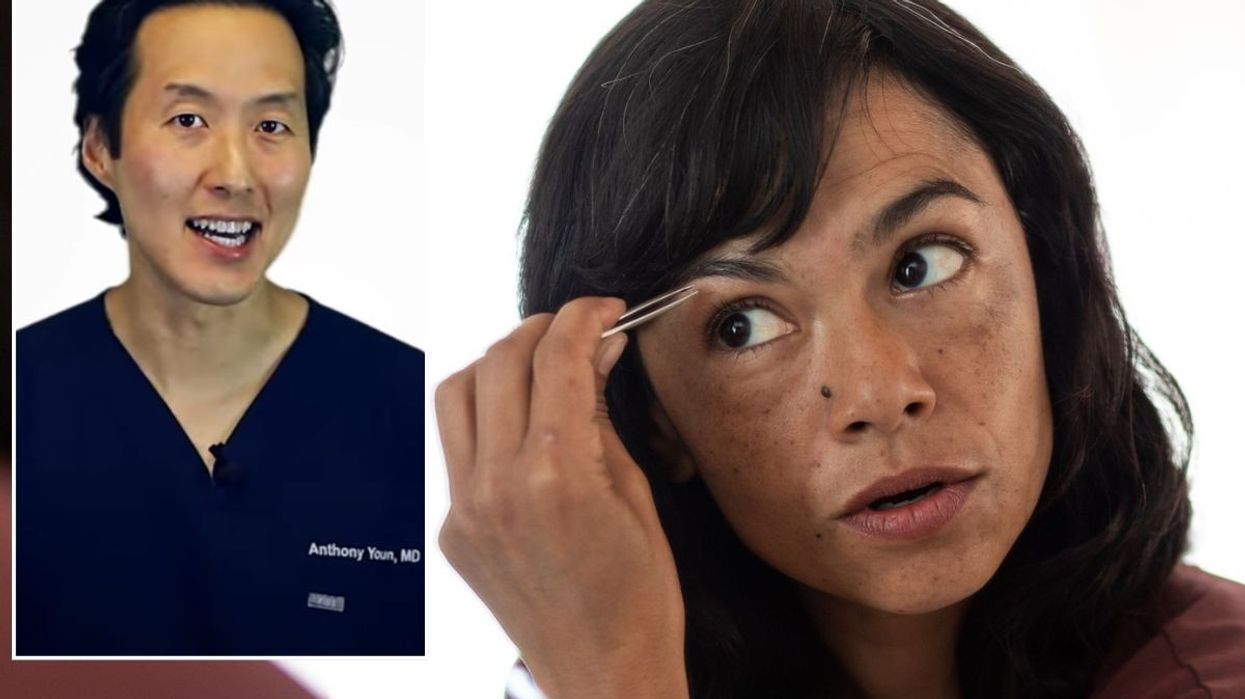 Dr Anthony Youn / Woman tweezing eyebrows