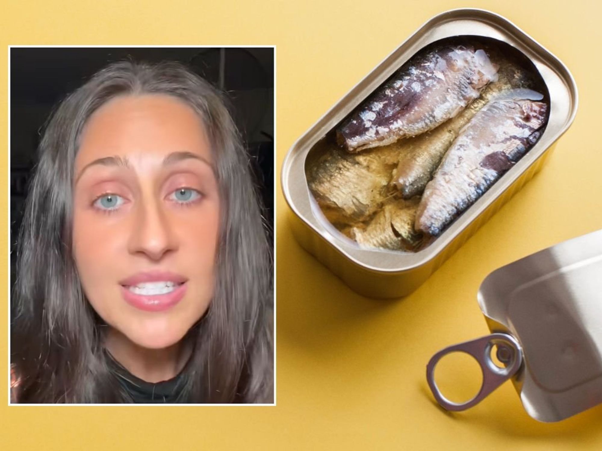 Dr Ashley Ennedy headshot and tin of sardines