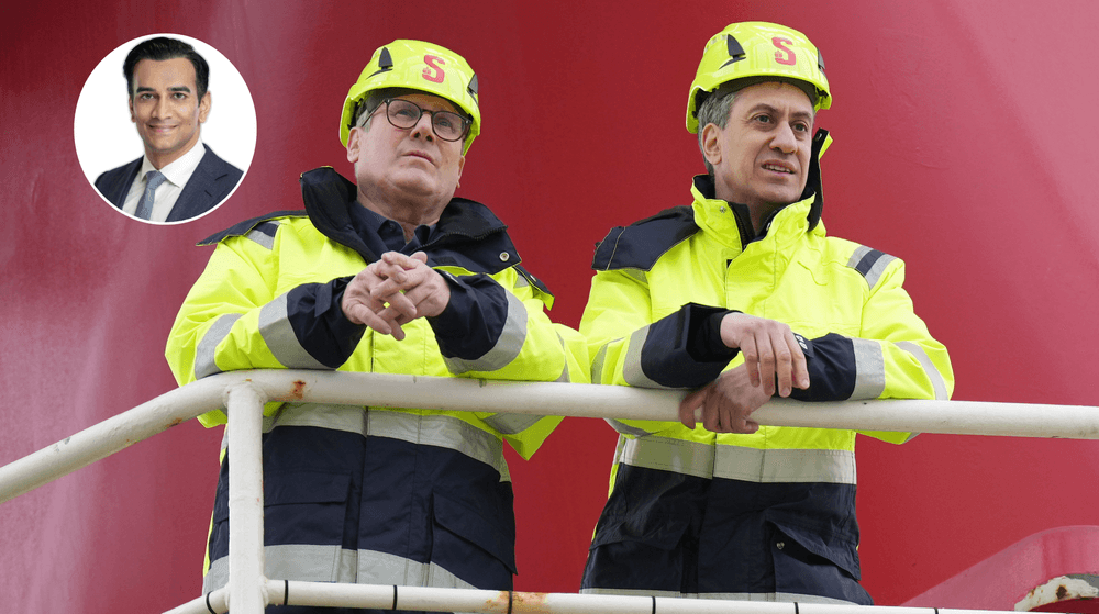 Dr Azeem Ibrahim (left), Keir Starmer (middle), Ed Miliband (right)