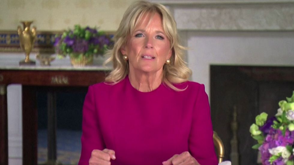 Dr Biden also spoke at the event