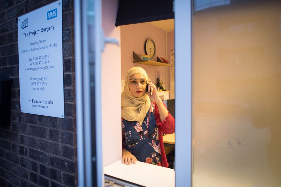 Dr Farzana Hussain at The Project Surgery in East London. The GP has vowed to phone every patient from her surgery who has been offered but not accepted a coronavirus jab, as part of a campaign to combat vaccine hesitancy. Dr Hussain says that, as a BAME woman, the issue is %22personal%22 to her and that she has already successfully changed the minds of some of her older patients. Picture date: Friday February 19, 2021.