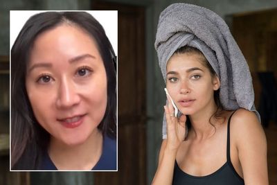 Dr Jing (Jenny) Liu / Woman using makeup wipe